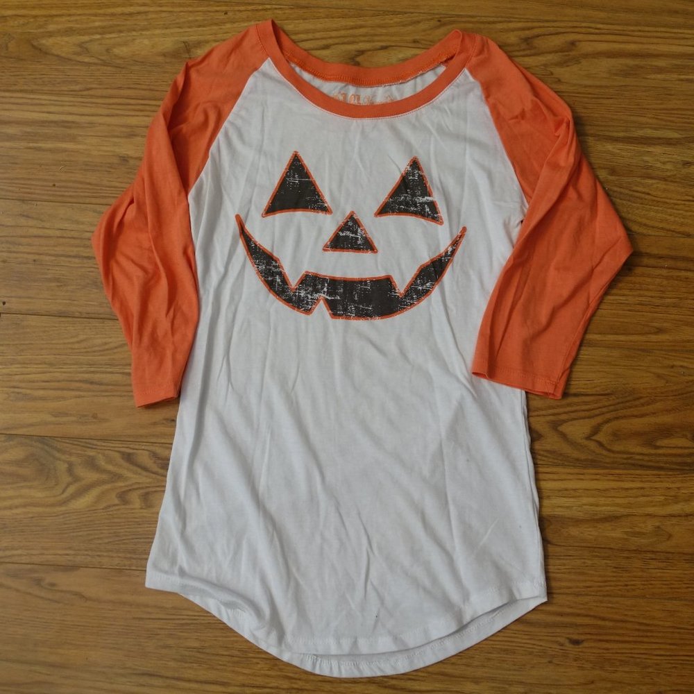 LOL Vintage Jack O Lantern Halloween Baseball Top